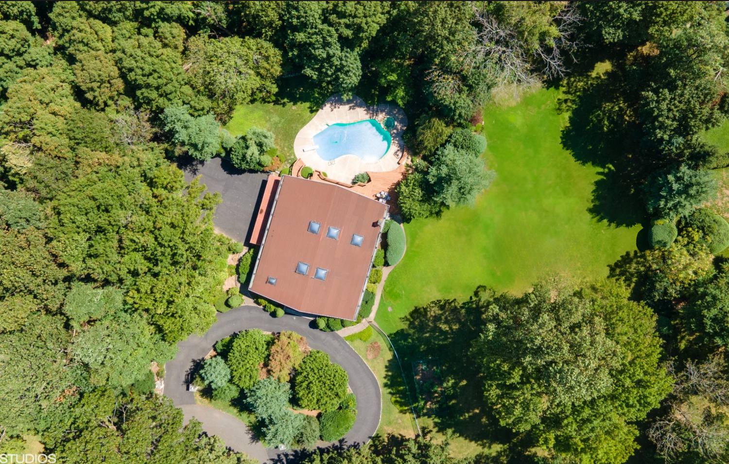 Aerial view of the property